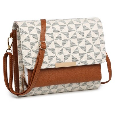 Designer Look Monogram Flap over Crossbody Bag