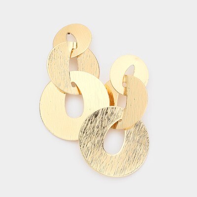 Brass Metal AbstractBrushed Metal Earrings