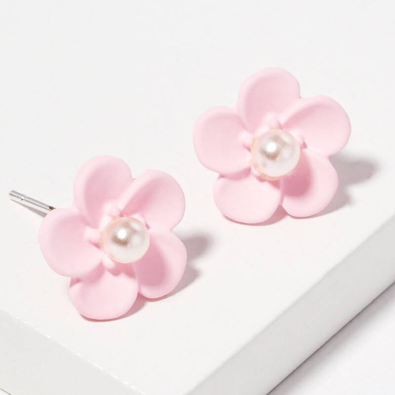 Gold Dipped Flower Stud Earrings