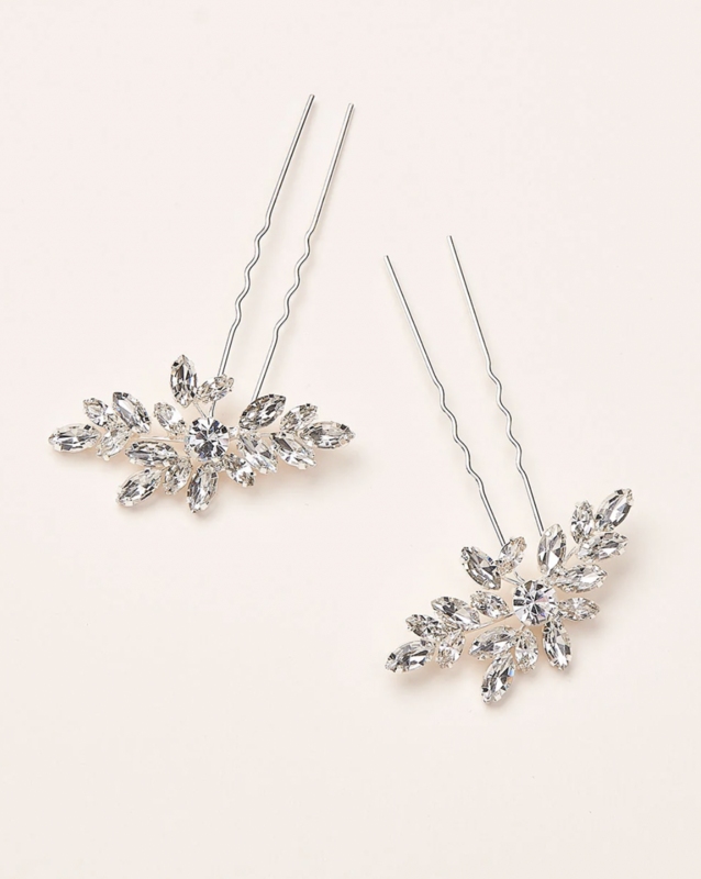 Round/Marquise Crystal Burst Hair Pin