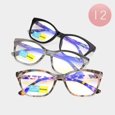 Square Frame Blue Light Blocking Reading Glasses