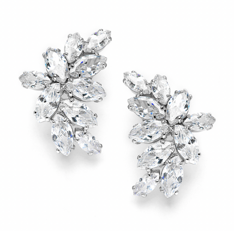 Cubic Zirconia Marquis Cluster Formal Earring