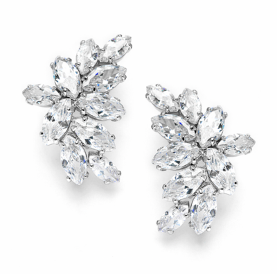 Cubic Zirconia Marquis Cluster Formal Earring