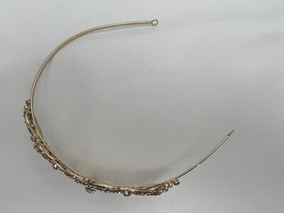 Vintage Gold Clear Crystal Side Cluster Headband