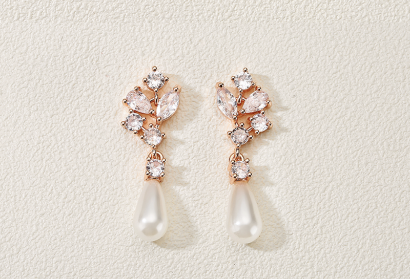 Delicate Round/Marquise Pearl Bottom Earring