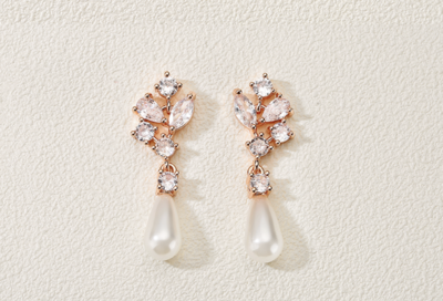 Delicate Round/Marquise Pearl Bottom Earring