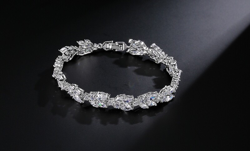 AAA Cubic Zirconia Multi Shape Clasp Bracelet