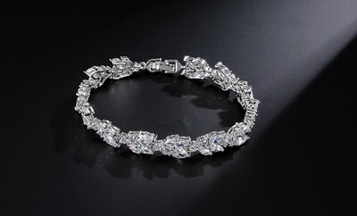 AAA Cubic Zirconia Multi Shape Clasp Bracelet