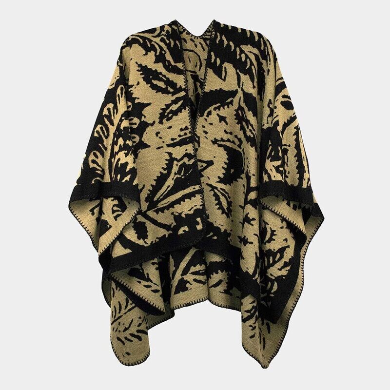  Reversible Paisley Ruana Poncho