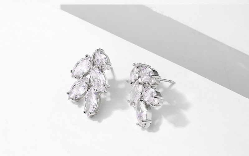 AAA Cubic Zirconia Marquise Stud Earrings