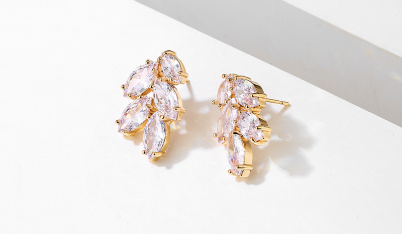 AAA Cubic Zirconia Marquise Stud Earrings
