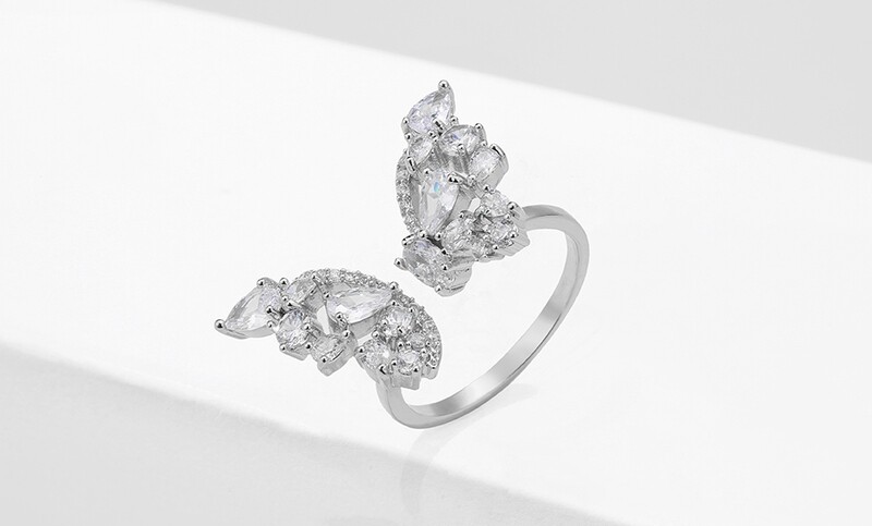 AAA Cubic Zirconia Butterfly Wing Ring