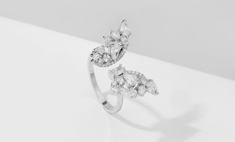 AAA Cubic Zirconia Butterfly Wing Ring