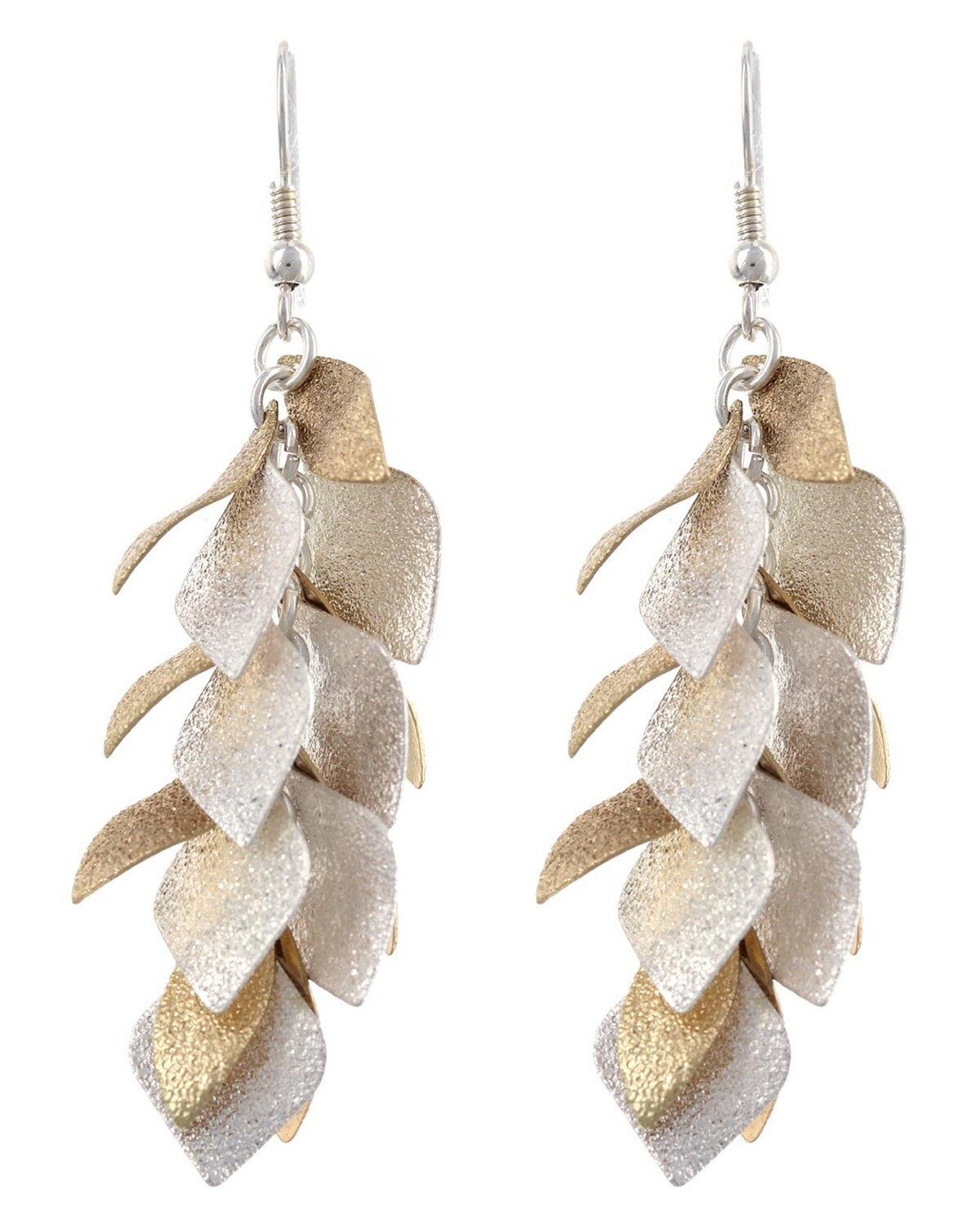 Teardrop Brass Cluster Earring Set