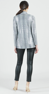 Silver Shimmer Lamé Cardigan &amp; Cowl Tank Twinset
