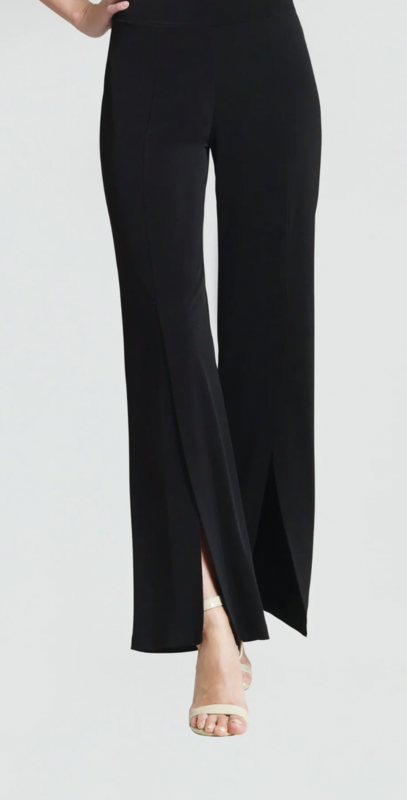 Black Kick Front High Slit Pant 