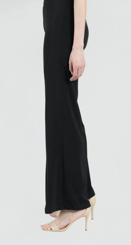 Black Kick Front High Slit Pant