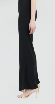Black Kick Front High Slit Pant 