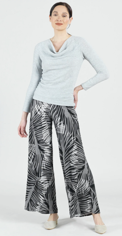 Cashmere Like Knit Cowl Neck Side Ruched Sweater