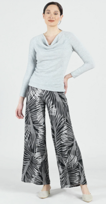 Cashmere Like Knit Cowl Neck Side Ruched Sweater