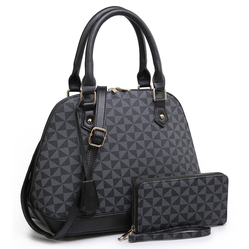 Vegan Leather Monogrammed 2-in-1 Dome Satchel