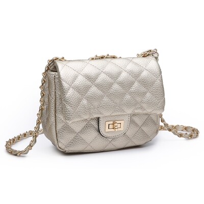 Classic Designer Look Quilted Crossbody Bag