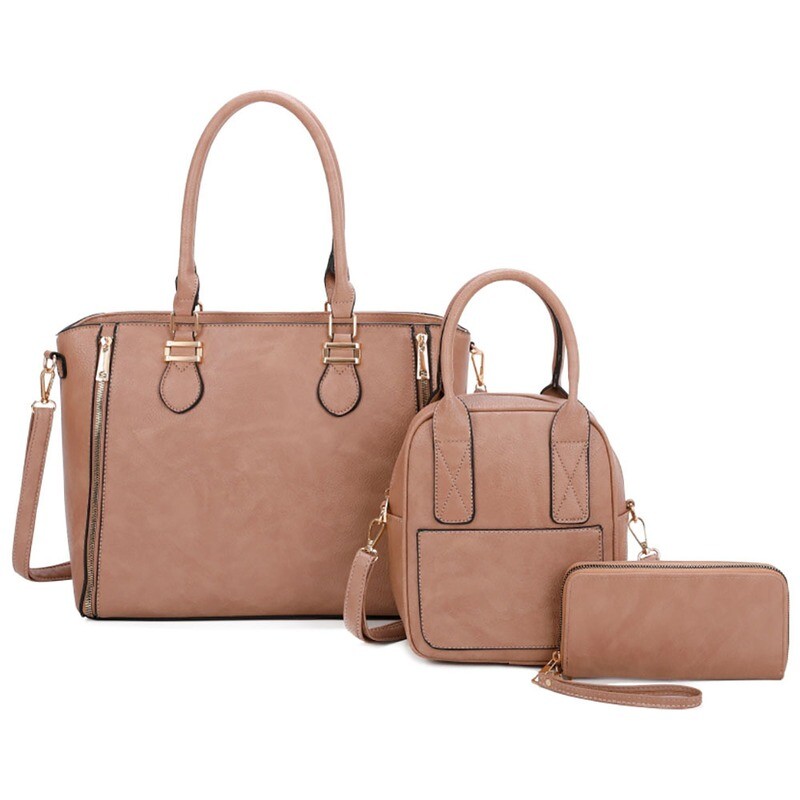 Fashion Zipper 3-in-1 Satchel Set