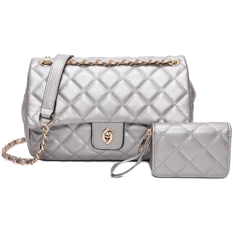 Designer look Classic Quilted 2-in-1 Shoulder Bag