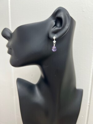 CZ Delicate Faceted Crystal Drop Earring