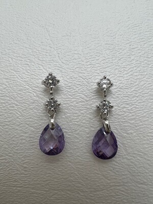 CZ Delicate Faceted Crystal Drop Earring