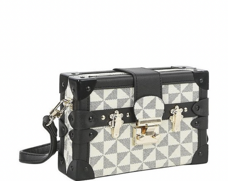 Designer Look Hard Case Crossbody bag