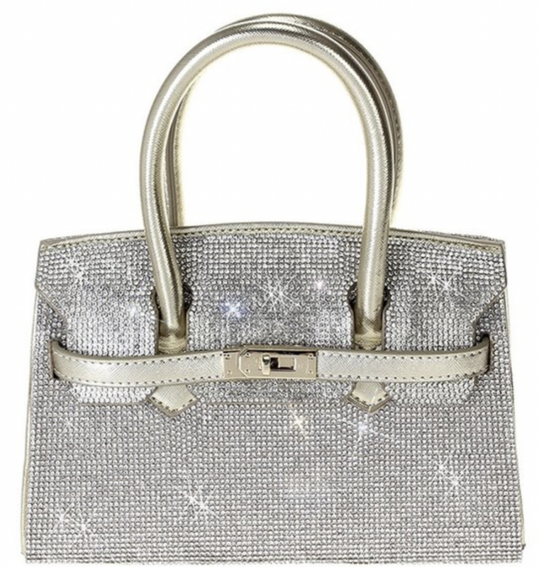Full Rhinestone Mini Designer Look Evening Bag