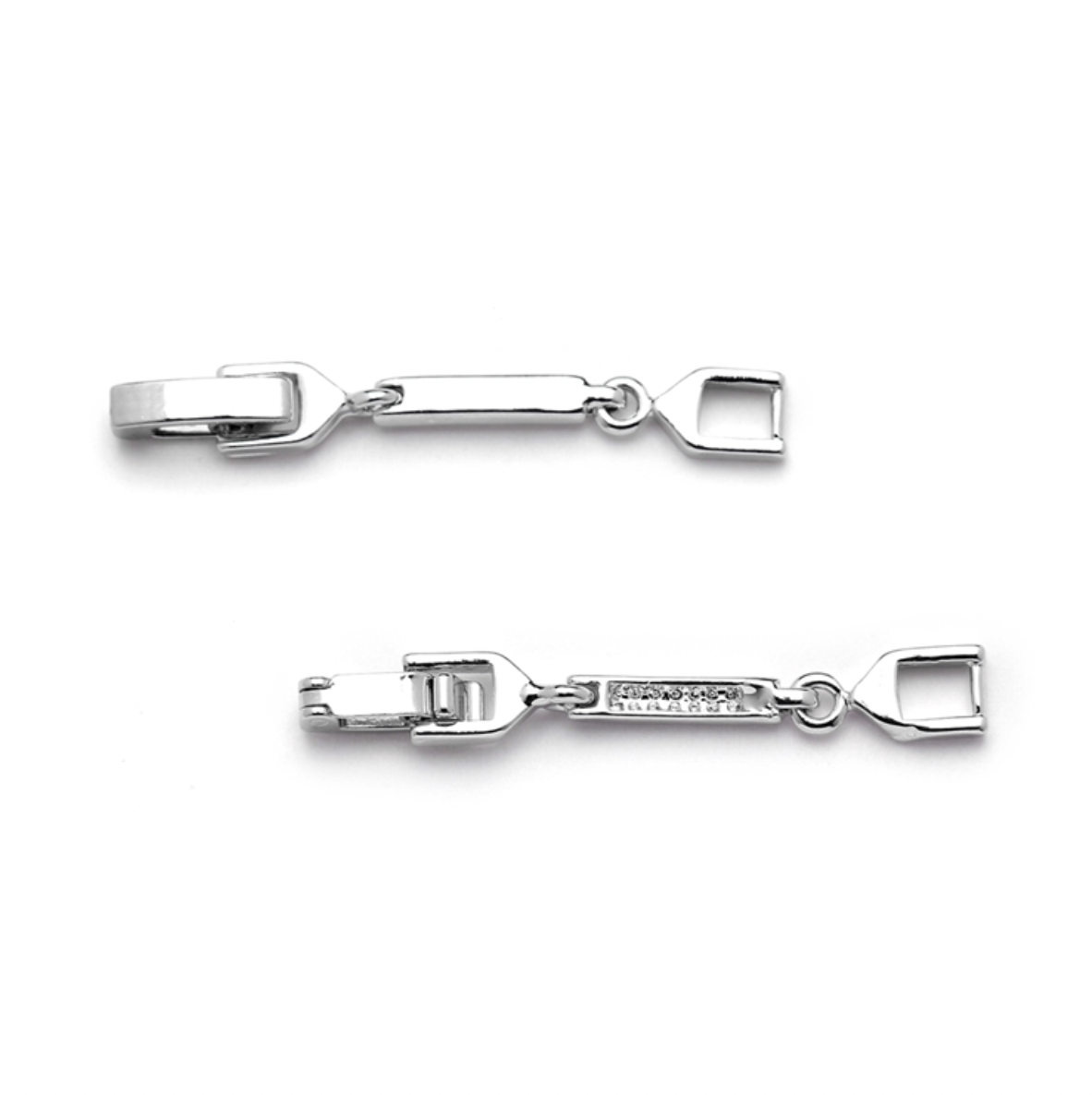 1 1/4" Necklace Extender Foldover Clasp - Genuine Rhodium Plated