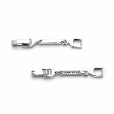 1 1/4" Necklace Extender Foldover Clasp - Genuine Rhodium Plated