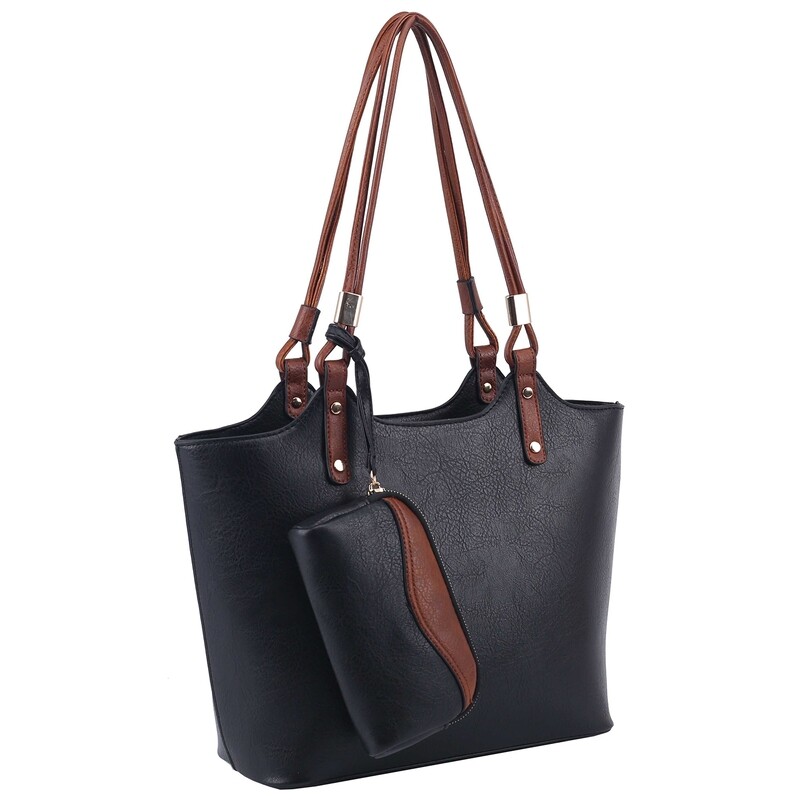 2 Toned 2 in 1 Shoulder Handbag