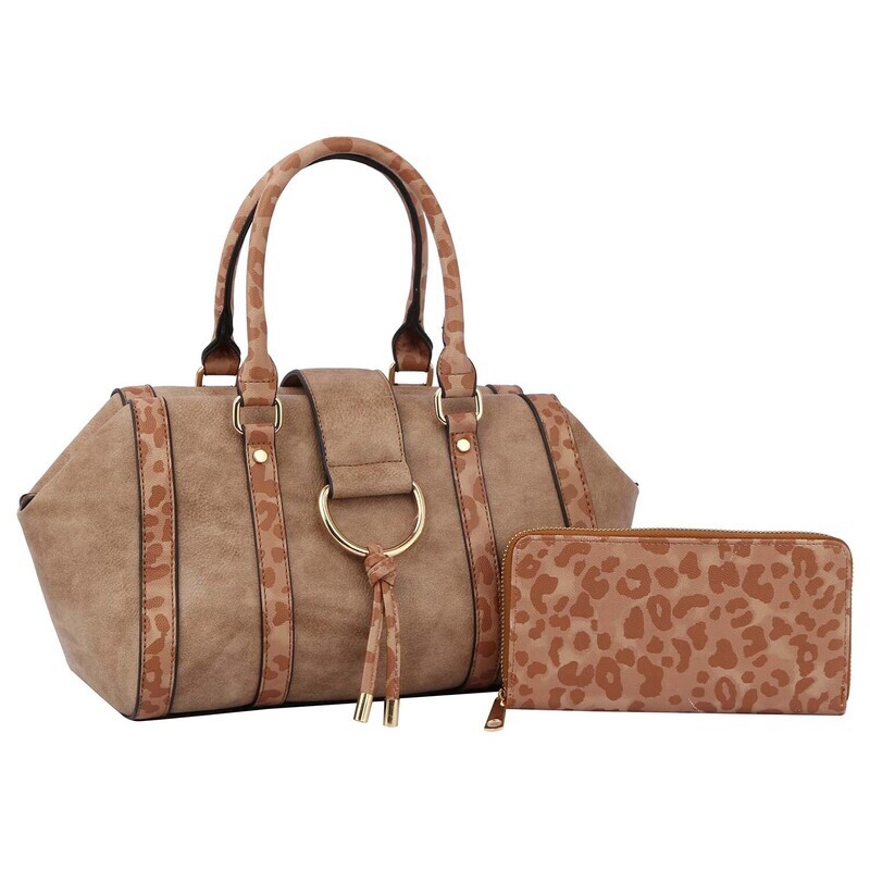 Leopard Designer Look 2 in 1 Satchel