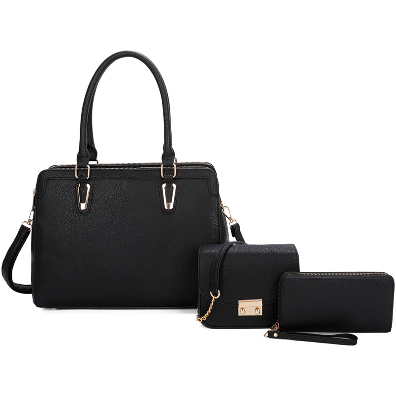 Fashion Top Handle 3-in-1 Satchel, Color: Black