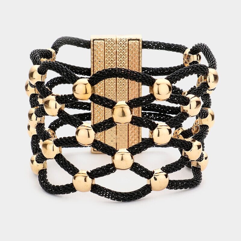 Lattice Metal Mesh Ball Magnetic Bracelet