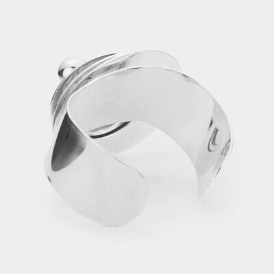Abstract Metal Cuff Statement Bracelet