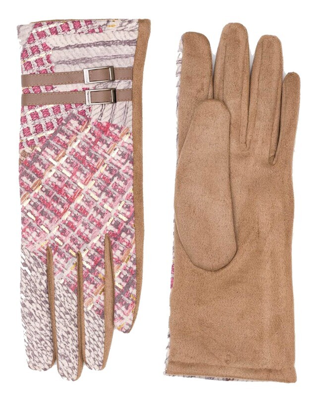 Soft Color Printed Touch Screen Gloves With Buckle