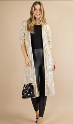 Champagne/Gold Fully Lined Sequin Duster