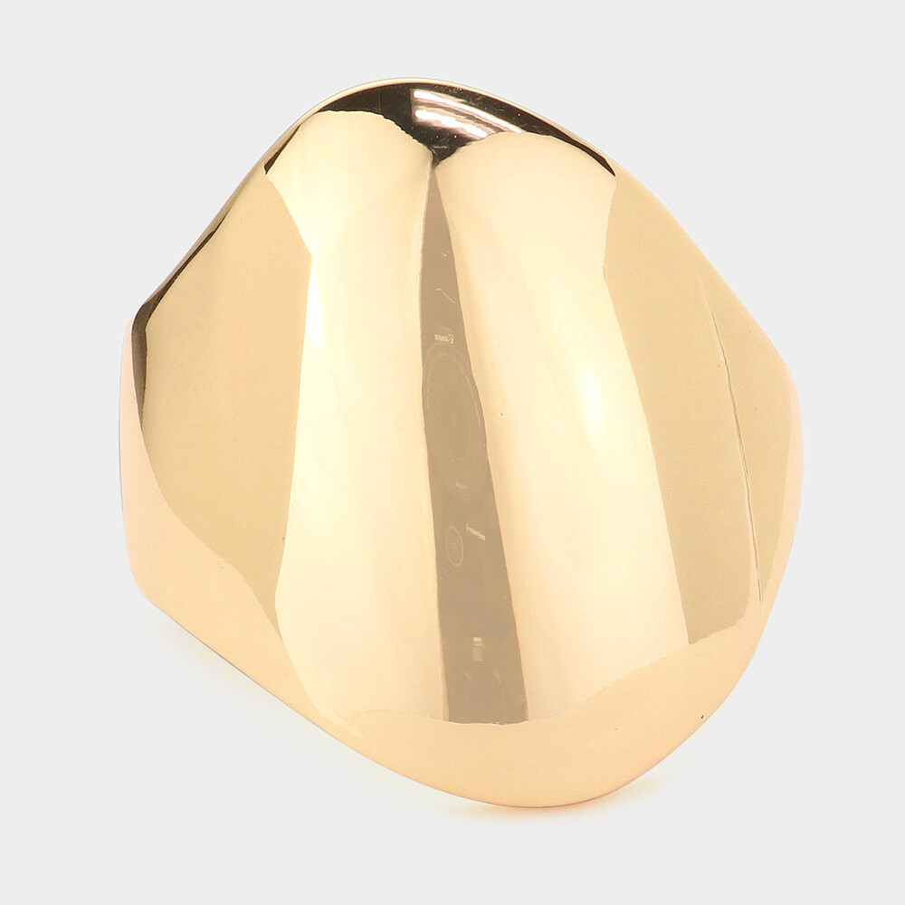 Abstract Metal Hinged Statement Bracelet, Color: Gold