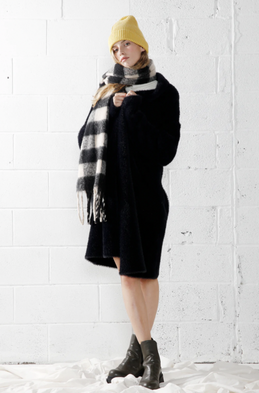 Faux Mink Fur Relaxed Fit Cardigan