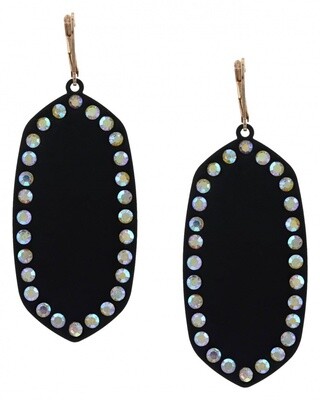 Enamel Metal Rhinestone Dangle Earring Set