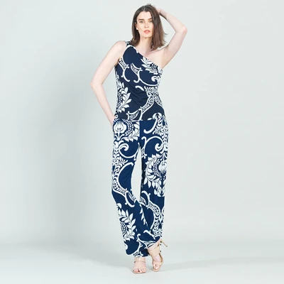 Navy/White Paisley Leaf Wide Leg Pocket Pant