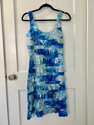 Aqua Blue Multi Ruffle Dress