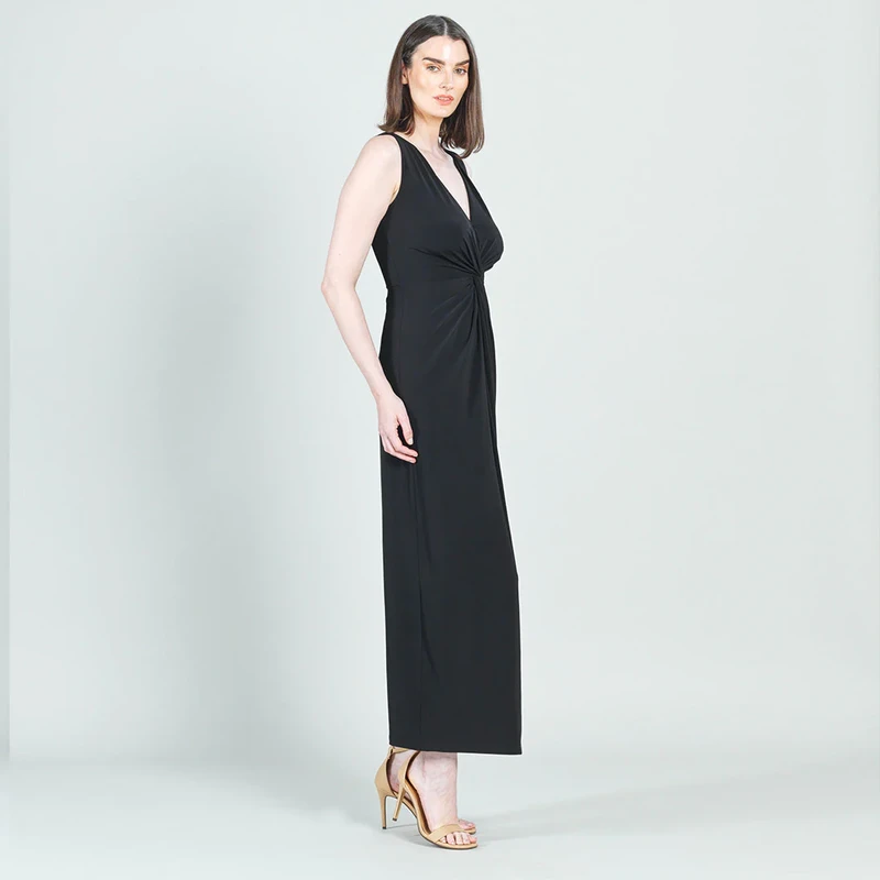 Black Center Slit Maxi Dress