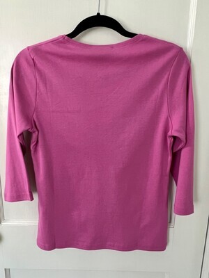 Pink Crystal Embellished V Neckline Top