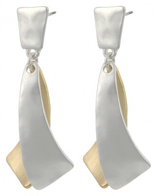 Hammered Metal Dangle Earring Set