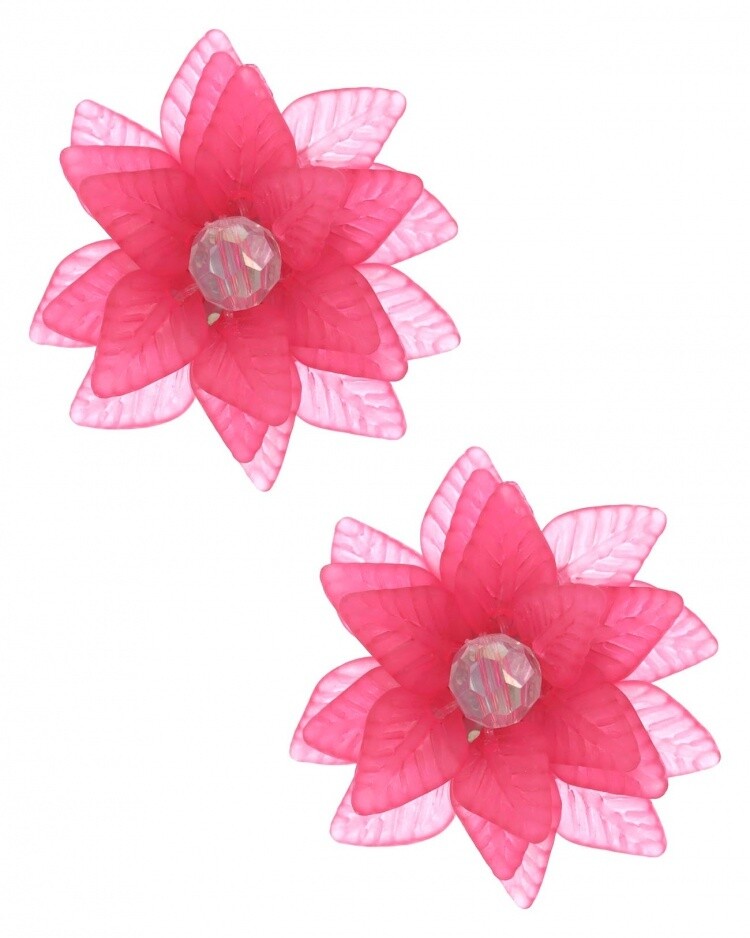 Acrylic Flower Crystal Accent Earring